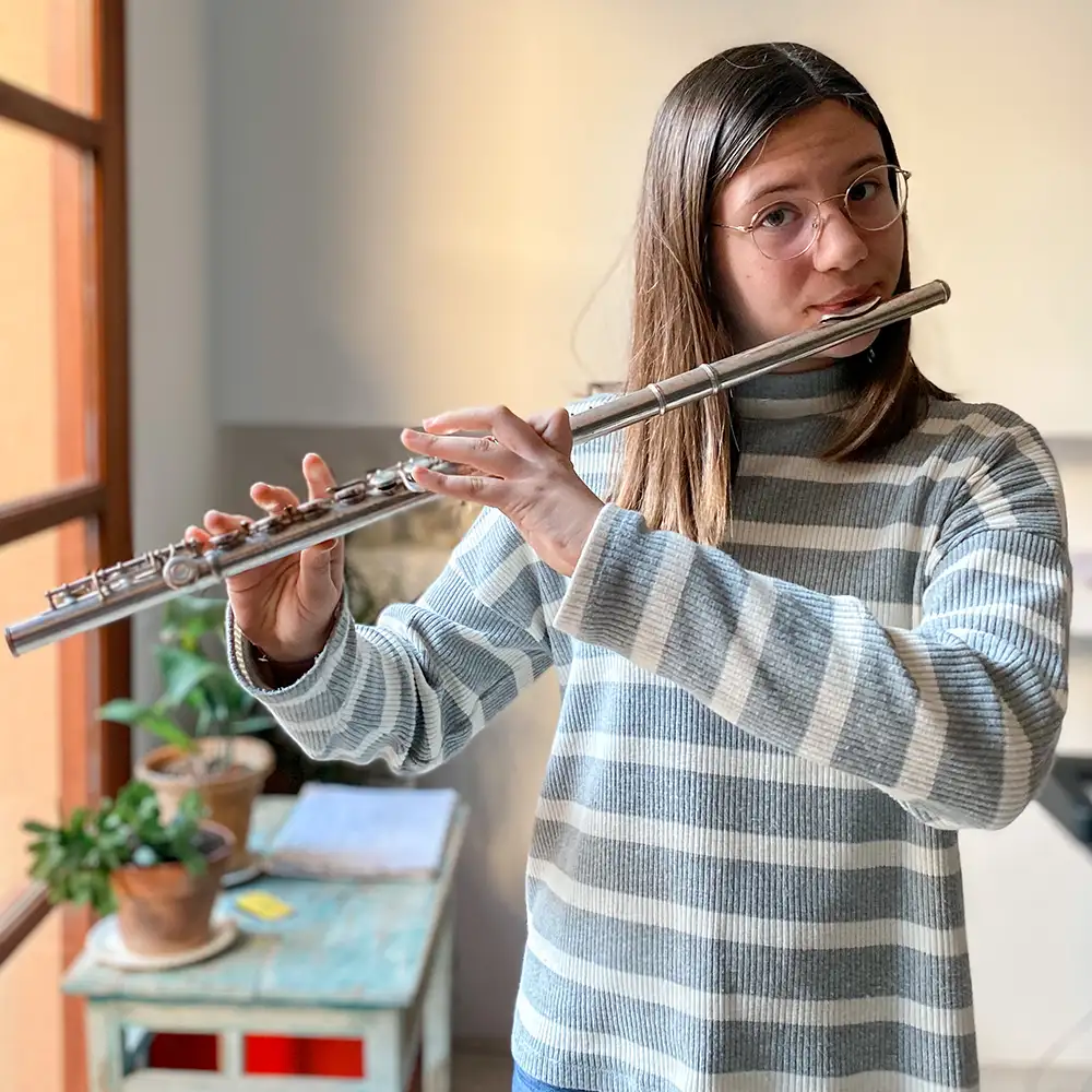 Eskay's Music Lessons teaches flute in your home or virtually