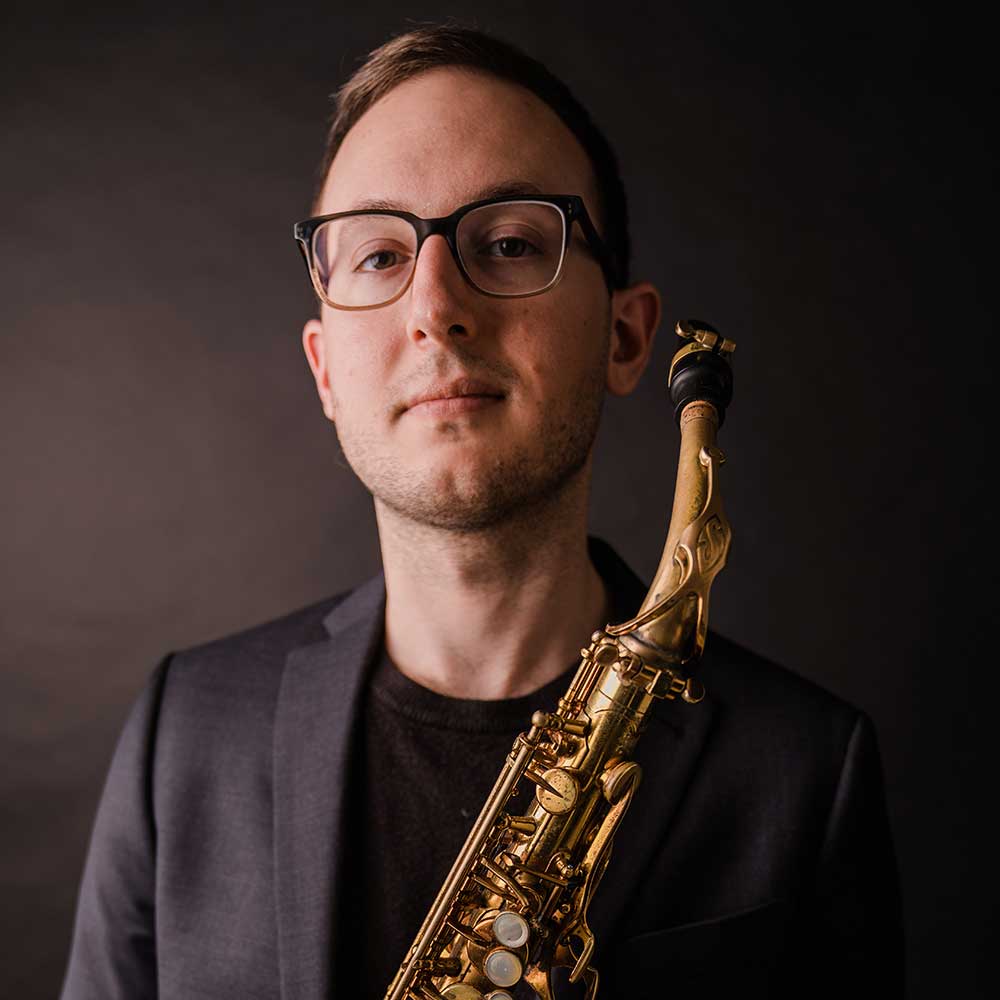 Andrew Pereira teaches Saxophone, clarinet and flute in person and virtually for Eskay's Music Lessons